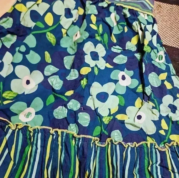 Youngland Girls Blue and Green Sleeveless Striped Floral Sundress Size 4 - Picture 2 of 10